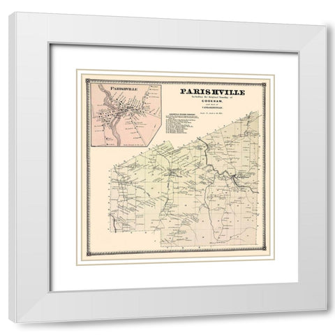 Parishville New York Landowner - Stone 1865 White Modern Wood Framed Art Print with Double Matting by Stone