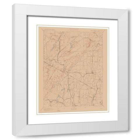 Ramapo New York Sheet - USGS 1893 White Modern Wood Framed Art Print with Double Matting by USGS