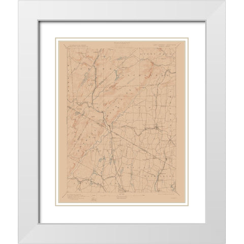 Ramapo New York Sheet - USGS 1893 White Modern Wood Framed Art Print with Double Matting by USGS