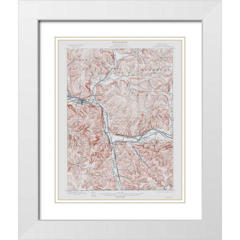 Salamanca New York Quad - USGS 1900 White Modern Wood Framed Art Print with Double Matting by USGS