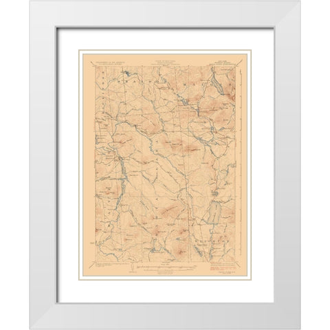 Santa Clara New York Quad - USGS 1921 White Modern Wood Framed Art Print with Double Matting by USGS