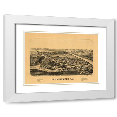 Schaghticoke New York  White Modern Wood Framed Art Print with Double Matting by Unknown