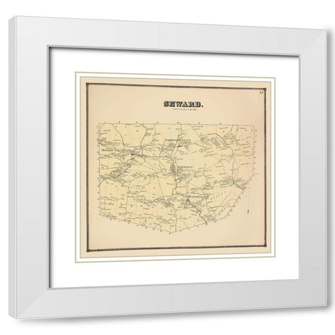Seward New York Landowner - Stone 1866 White Modern Wood Framed Art Print with Double Matting by Stone