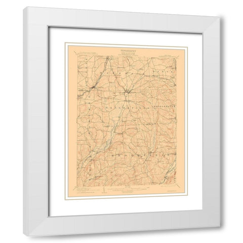 Sangerfield New York Quad - USGS 1907 White Modern Wood Framed Art Print with Double Matting by USGS