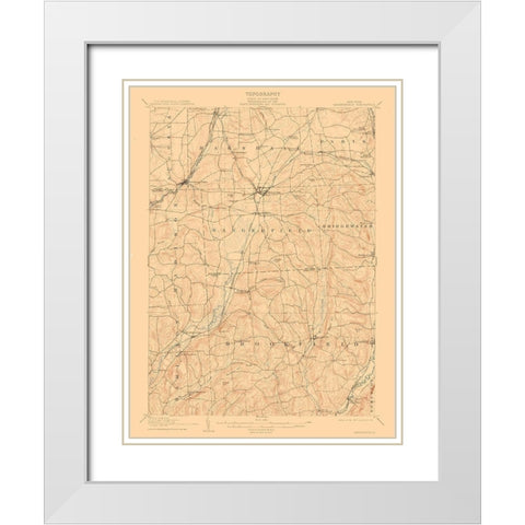Sangerfield New York Quad - USGS 1907 White Modern Wood Framed Art Print with Double Matting by USGS