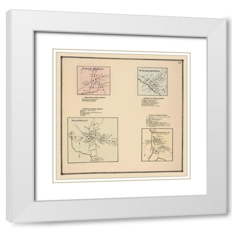 Sloansville New York Landowner - Beers 1866 White Modern Wood Framed Art Print with Double Matting by Beers