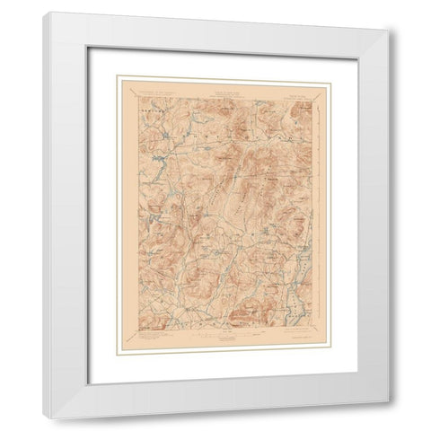 Schroon Lake New York Sheet - USGS 1897 White Modern Wood Framed Art Print with Double Matting by USGS