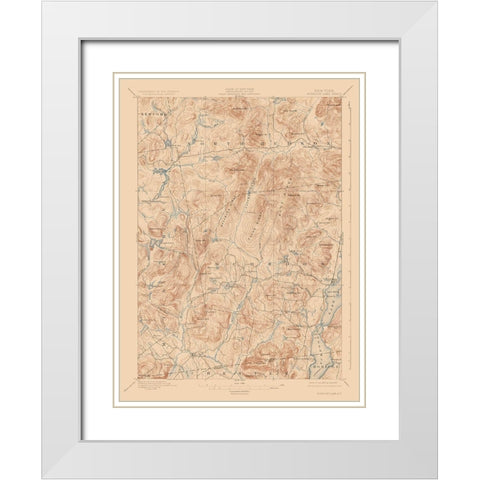 Schroon Lake New York Sheet - USGS 1897 White Modern Wood Framed Art Print with Double Matting by USGS