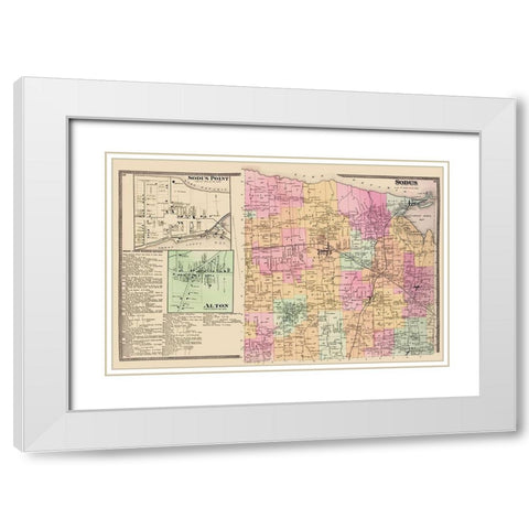 Sodus, Sodus Point, Alton New York Landowner White Modern Wood Framed Art Print with Double Matting by Beers