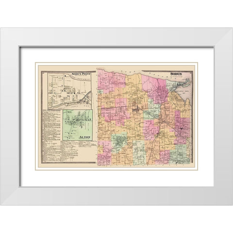 Sodus, Sodus Point, Alton New York Landowner White Modern Wood Framed Art Print with Double Matting by Beers