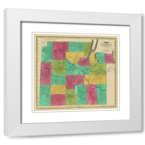 Steuben New York Landowner - Burr 1829 White Modern Wood Framed Art Print with Double Matting by Burr