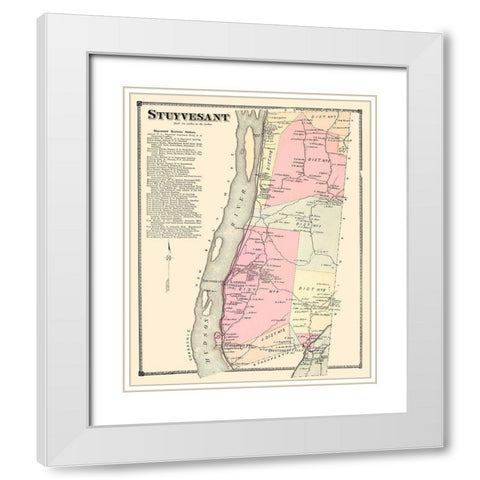 Stuyvesant New York Landowner - Beers 1873 White Modern Wood Framed Art Print with Double Matting by Beers