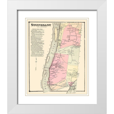 Stuyvesant New York Landowner - Beers 1873 White Modern Wood Framed Art Print with Double Matting by Beers