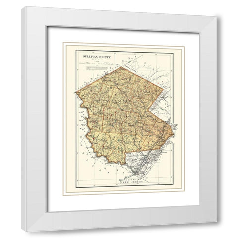 Sullivan New York Landowner - Bien 1895 White Modern Wood Framed Art Print with Double Matting by Bien