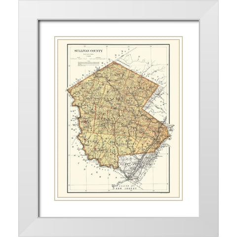 Sullivan New York Landowner - Bien 1895 White Modern Wood Framed Art Print with Double Matting by Bien