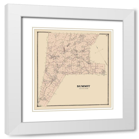 Summit New York Landowner - Stone 1866 White Modern Wood Framed Art Print with Double Matting by Stone