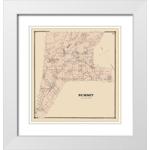 Summit New York Landowner - Stone 1866 White Modern Wood Framed Art Print with Double Matting by Stone