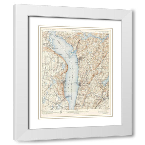 Tarrytown New York New Jersey Quad - USGS 1902 White Modern Wood Framed Art Print with Double Matting by USGS
