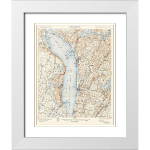 Tarrytown New York New Jersey Quad - USGS 1902 White Modern Wood Framed Art Print with Double Matting by USGS