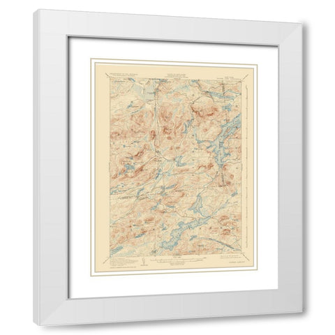 Tupper Lake New York Quad - USGS 1907 White Modern Wood Framed Art Print with Double Matting by USGS