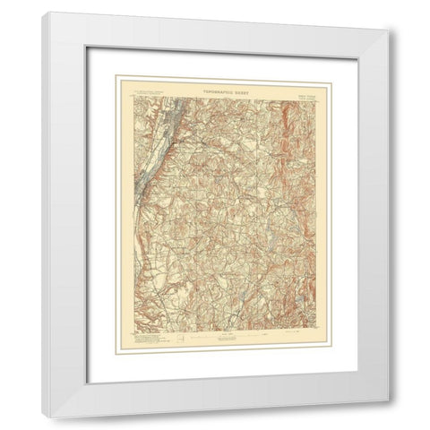 Troy New York Sheet - USGS 1893 White Modern Wood Framed Art Print with Double Matting by USGS
