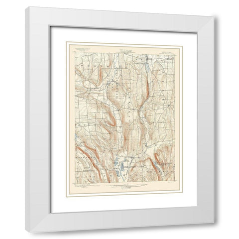 Tully New York Quad - USGS 1900 White Modern Wood Framed Art Print with Double Matting by USGS