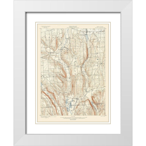 Tully New York Quad - USGS 1900 White Modern Wood Framed Art Print with Double Matting by USGS