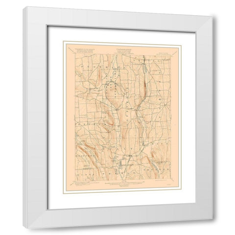 Tully New York Quad - USGS 1900 White Modern Wood Framed Art Print with Double Matting by USGS
