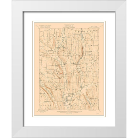 Tully New York Quad - USGS 1900 White Modern Wood Framed Art Print with Double Matting by USGS