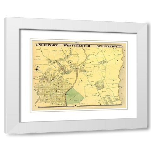 Union Port, Westchester New York Landowner White Modern Wood Framed Art Print with Double Matting by Beers