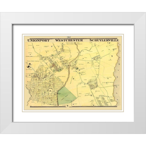 Union Port, Westchester New York Landowner White Modern Wood Framed Art Print with Double Matting by Beers