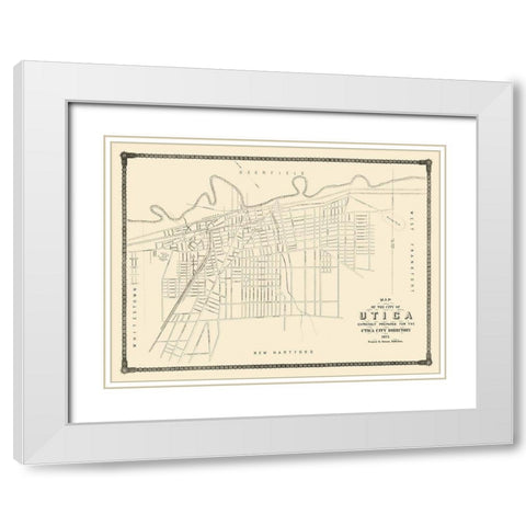 Utica New York - Francis 1875  White Modern Wood Framed Art Print with Double Matting by Francis