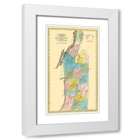 Washington New York Landowner - Burr 1829 White Modern Wood Framed Art Print with Double Matting by Burr