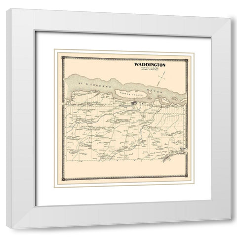 Waddington New York Landowner - Stone 1865 White Modern Wood Framed Art Print with Double Matting by Stone