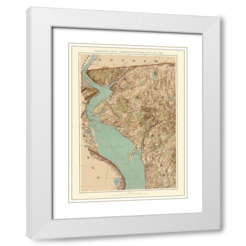 Westchester New York - Bien 1891 White Modern Wood Framed Art Print with Double Matting by Bien