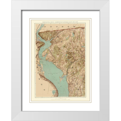 Westchester New York - Bien 1891 White Modern Wood Framed Art Print with Double Matting by Bien