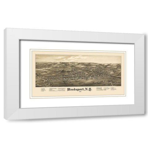 Weedsport New York - Burleigh 1885  White Modern Wood Framed Art Print with Double Matting by Burleigh