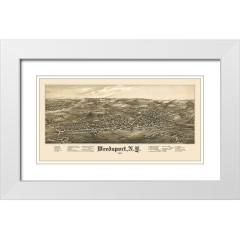 Weedsport New York - Burleigh 1885  White Modern Wood Framed Art Print with Double Matting by Burleigh