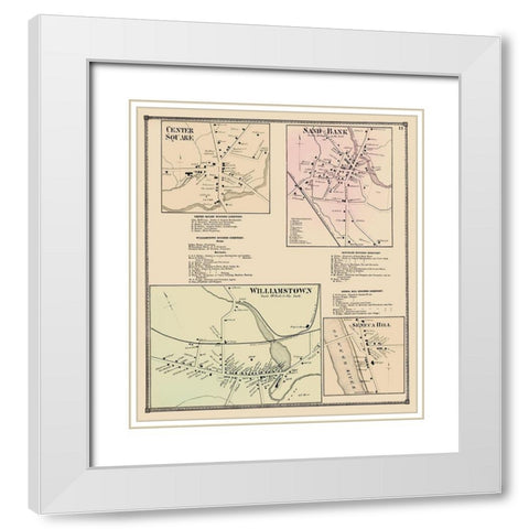 Center Sq, Sand Bank, Williamstown, Seneca Hill White Modern Wood Framed Art Print with Double Matting by Stone