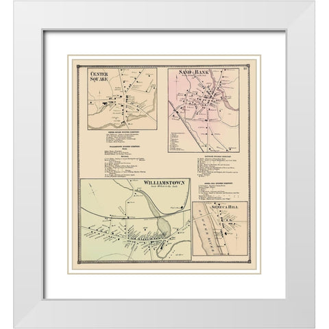 Center Sq, Sand Bank, Williamstown, Seneca Hill White Modern Wood Framed Art Print with Double Matting by Stone