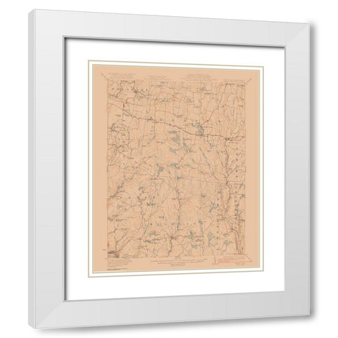 White Lake New York Quad - USGS 1922 White Modern Wood Framed Art Print with Double Matting by USGS