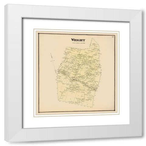 Wright New York Landowner - Stone 1866 White Modern Wood Framed Art Print with Double Matting by Stone