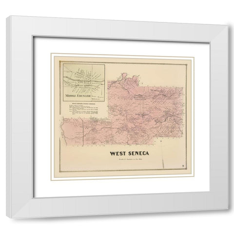 West Seneca New York Landowner - Stone 1866 White Modern Wood Framed Art Print with Double Matting by Stone