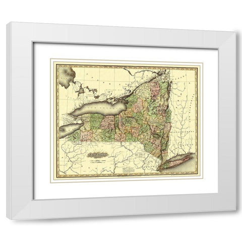 New York - Tanner 1819 White Modern Wood Framed Art Print with Double Matting by Tanner