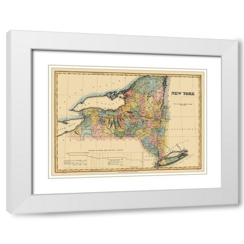 New York - Lucas 1823 White Modern Wood Framed Art Print with Double Matting by Lucas