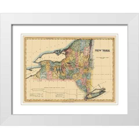 New York - Lucas 1823 White Modern Wood Framed Art Print with Double Matting by Lucas