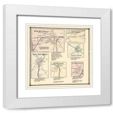 Red Mills Racketville Lisbon Stockholm White Modern Wood Framed Art Print with Double Matting by Beers