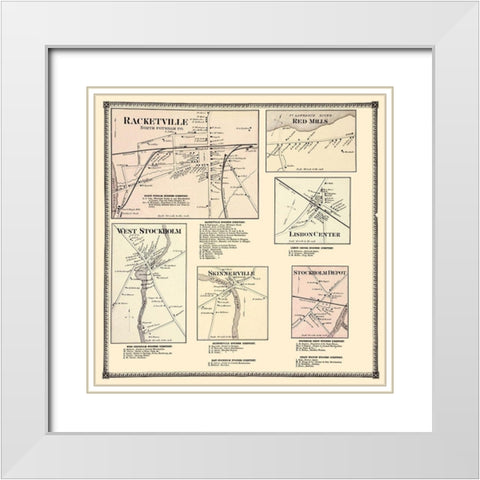 Red Mills Racketville Lisbon Stockholm White Modern Wood Framed Art Print with Double Matting by Beers