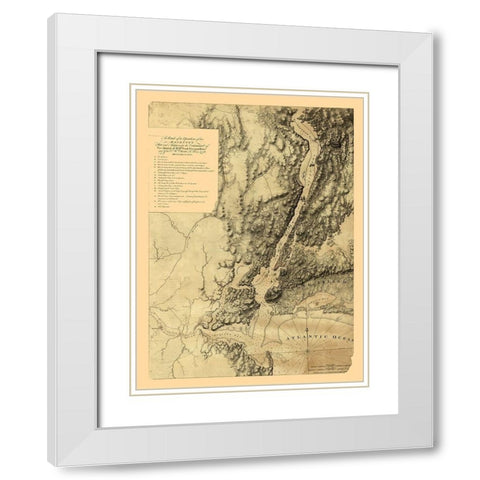 New York - Howe 1776  White Modern Wood Framed Art Print with Double Matting by Howe