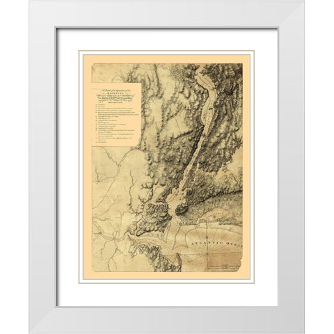 New York - Howe 1776  White Modern Wood Framed Art Print with Double Matting by Howe